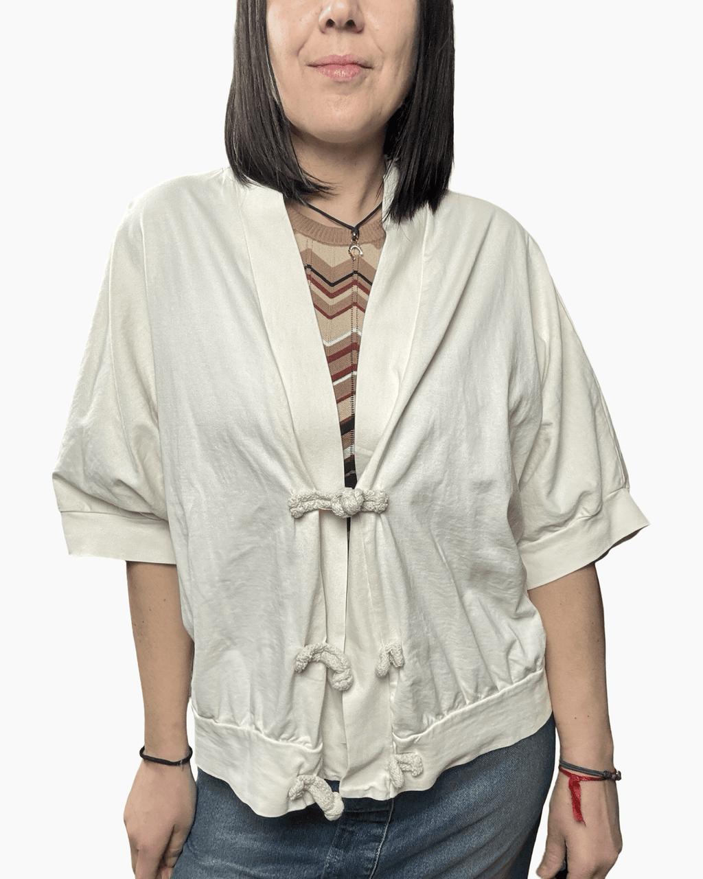 CARDIGAN IN FELPA CON ALAMARI SUSY MIX - XE BLU ABBIGLIAMENTO