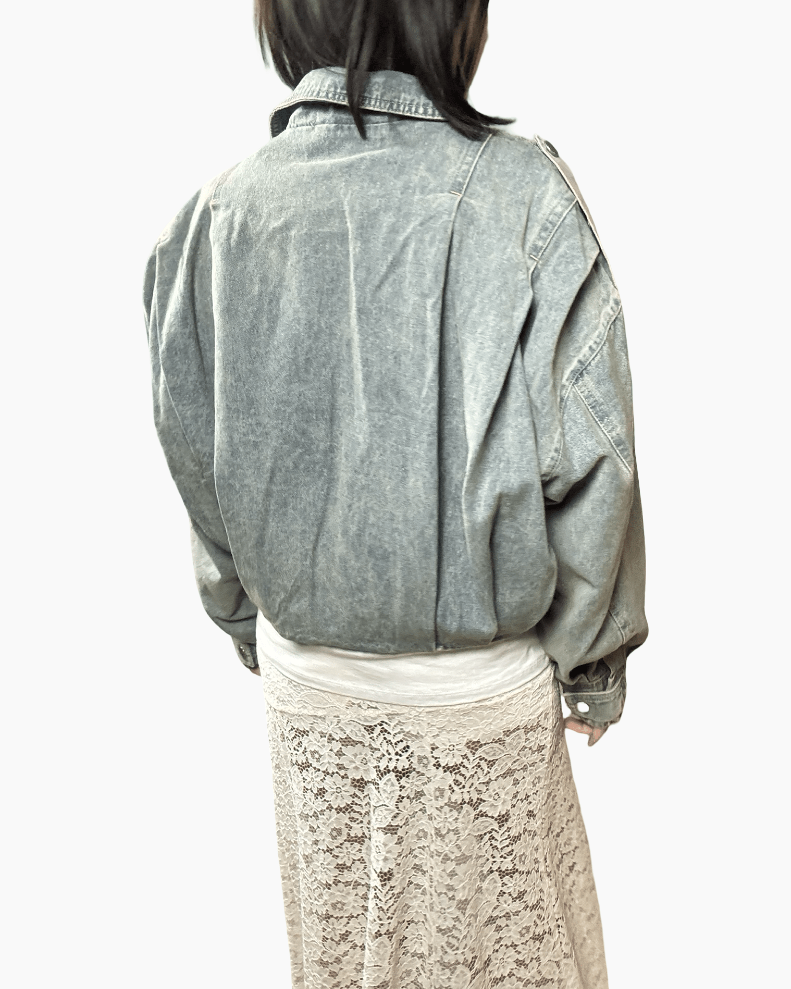 BOMBER IN DENIM SABBIATO SUSY MIX - XE BLU ABBIGLIAMENTO