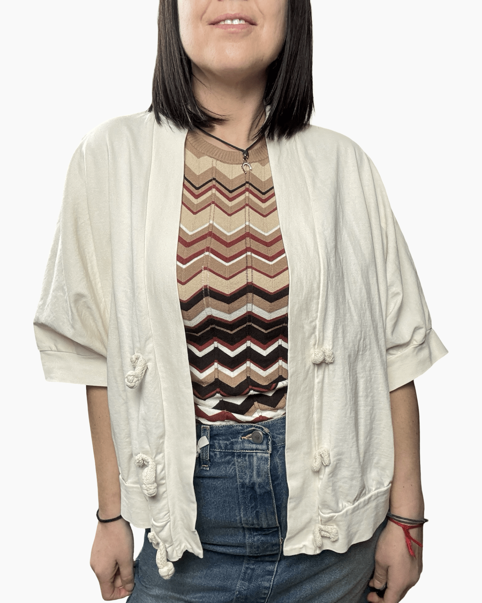 CARDIGAN IN FELPA CON ALAMARI SUSY MIX - XE BLU ABBIGLIAMENTO