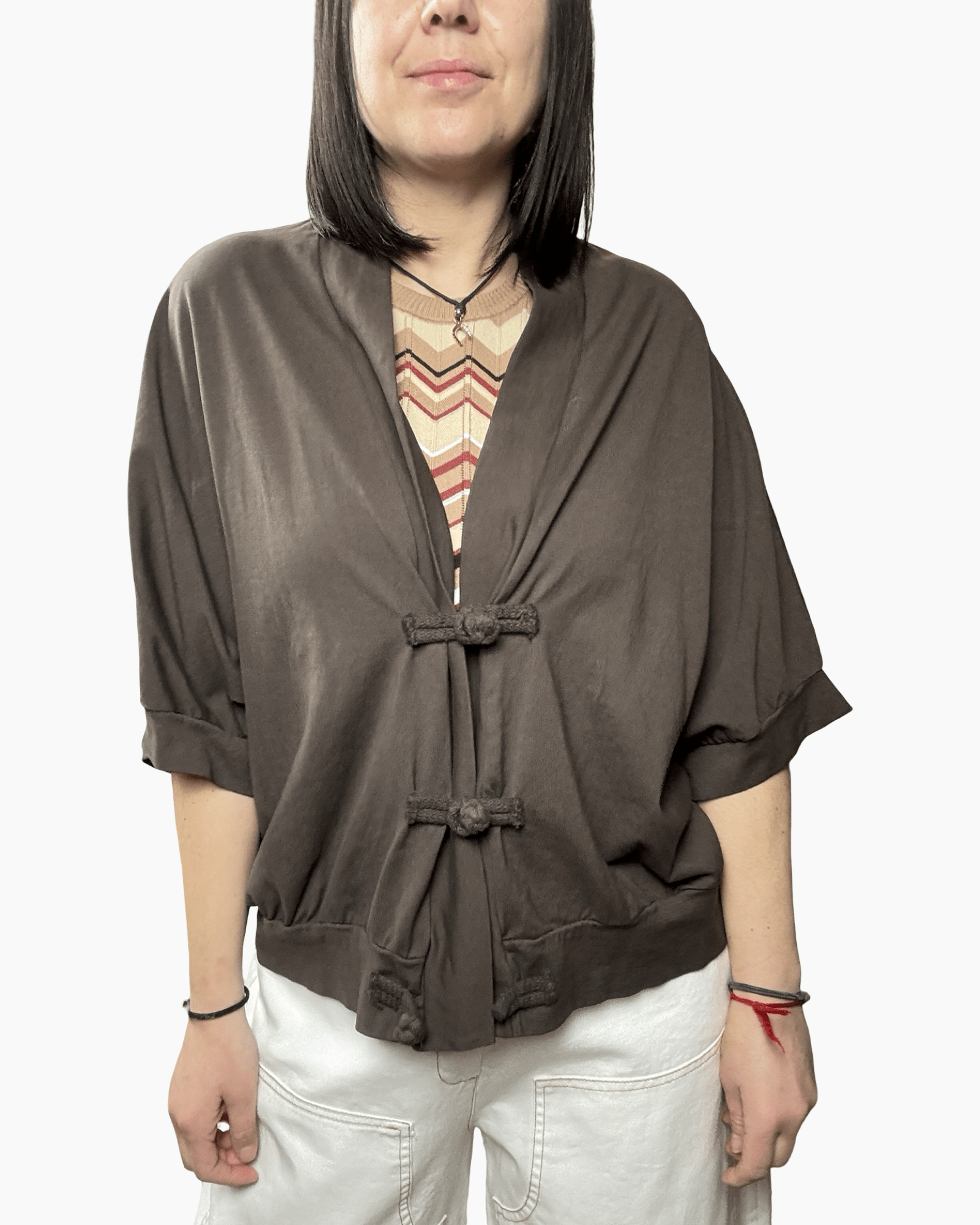 CARDIGAN IN FELPA CON ALAMARI SUSY MIX - XE BLU ABBIGLIAMENTO