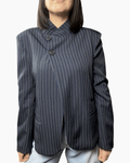 GIACCA GESSATA ASIMMETRICA HAVEONE - XE BLU ABBIGLIAMENTO