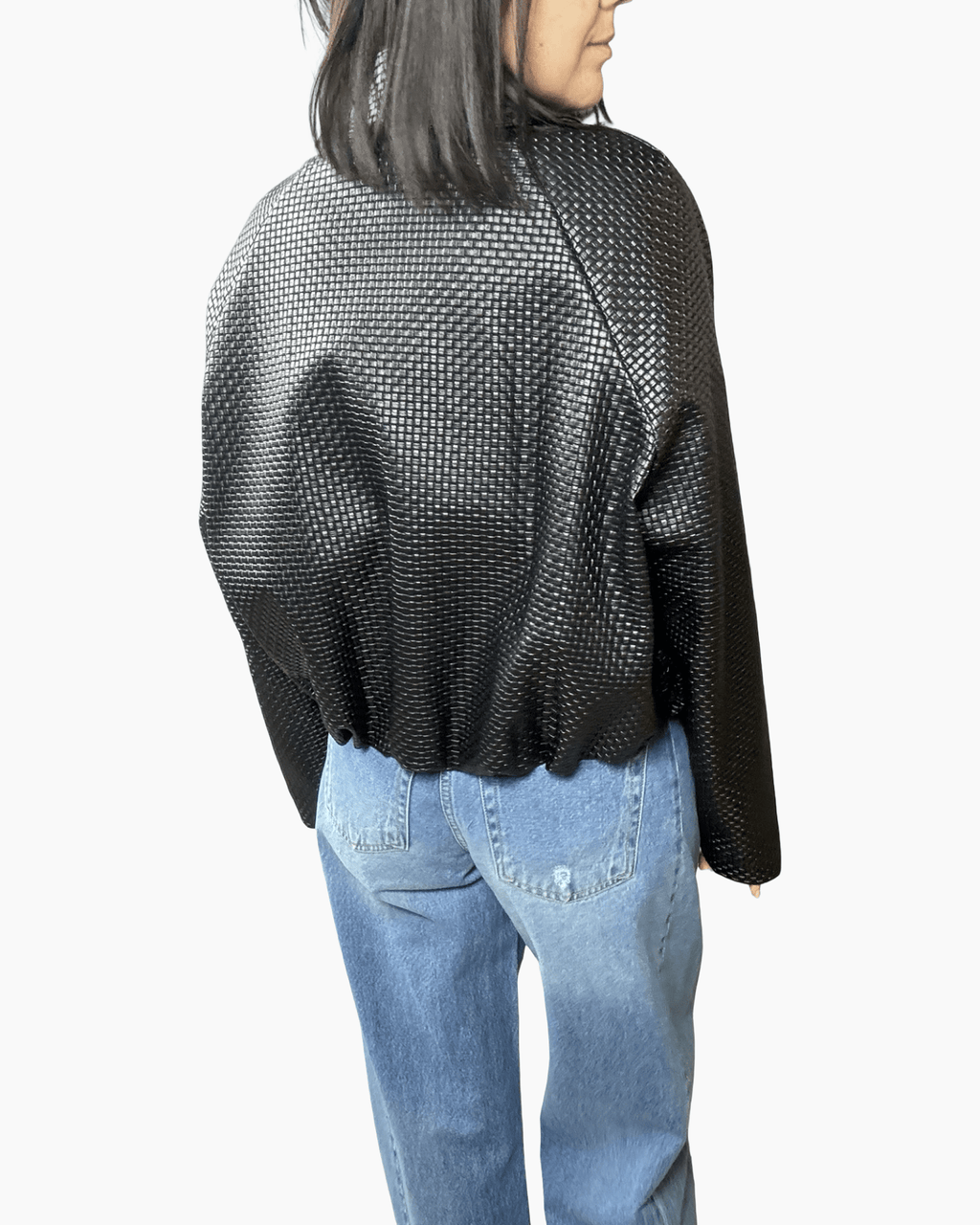 BOMBER OPERATO IN ECOPELLE HAVEONE - XE BLU ABBIGLIAMENTO