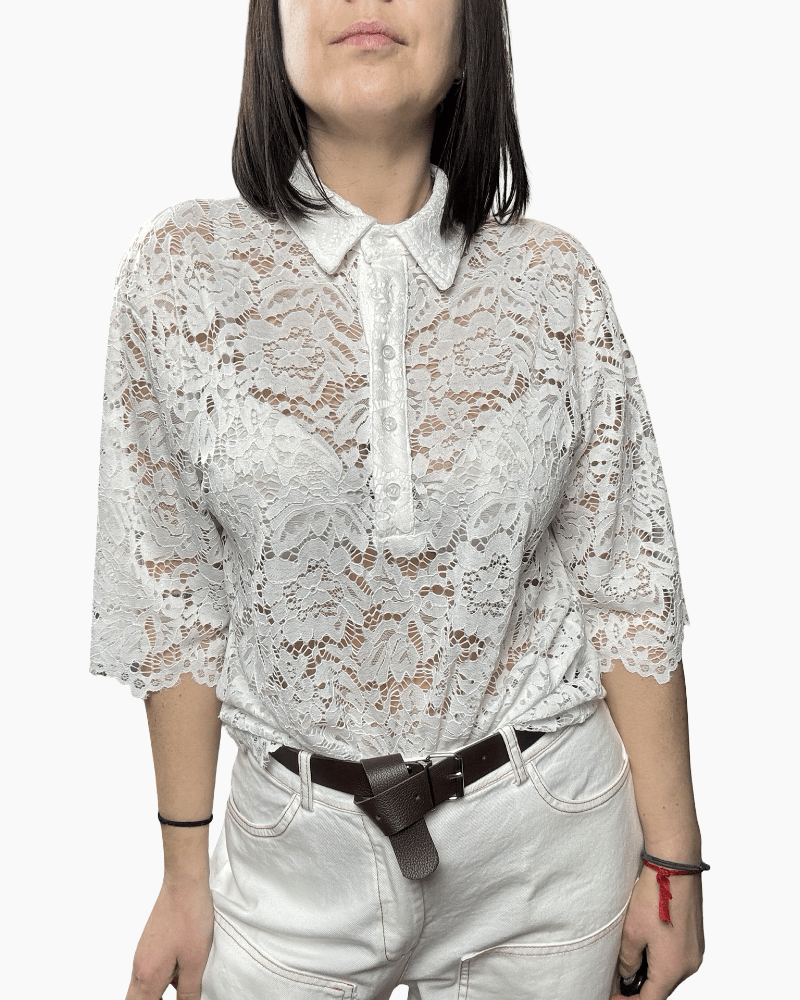 MAGLIETTA IN PIZZO SUSY MIX - XE BLU ABBIGLIAMENTO