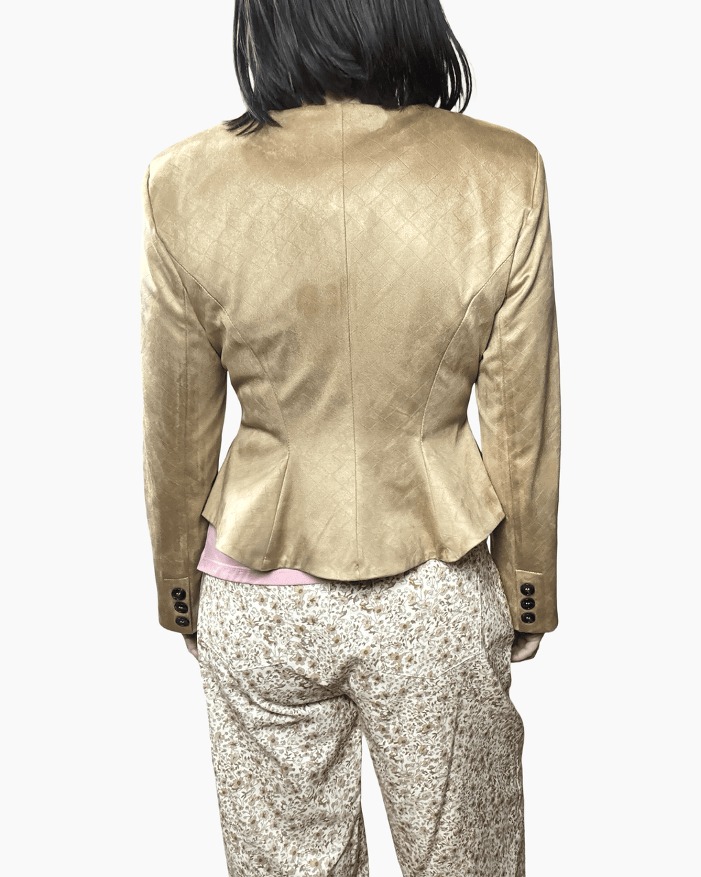 GIACCA IN SUEDE CON VOLANT TENSIONE IN - XE BLU ABBIGLIAMENTO