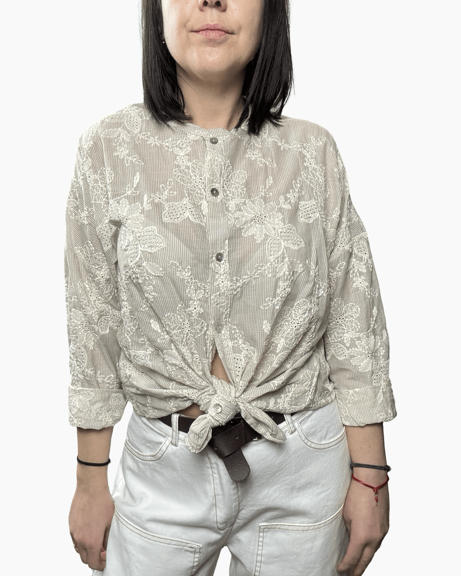 CAMICIA RICAMI SUSY MIX - XE BLU ABBIGLIAMENTO