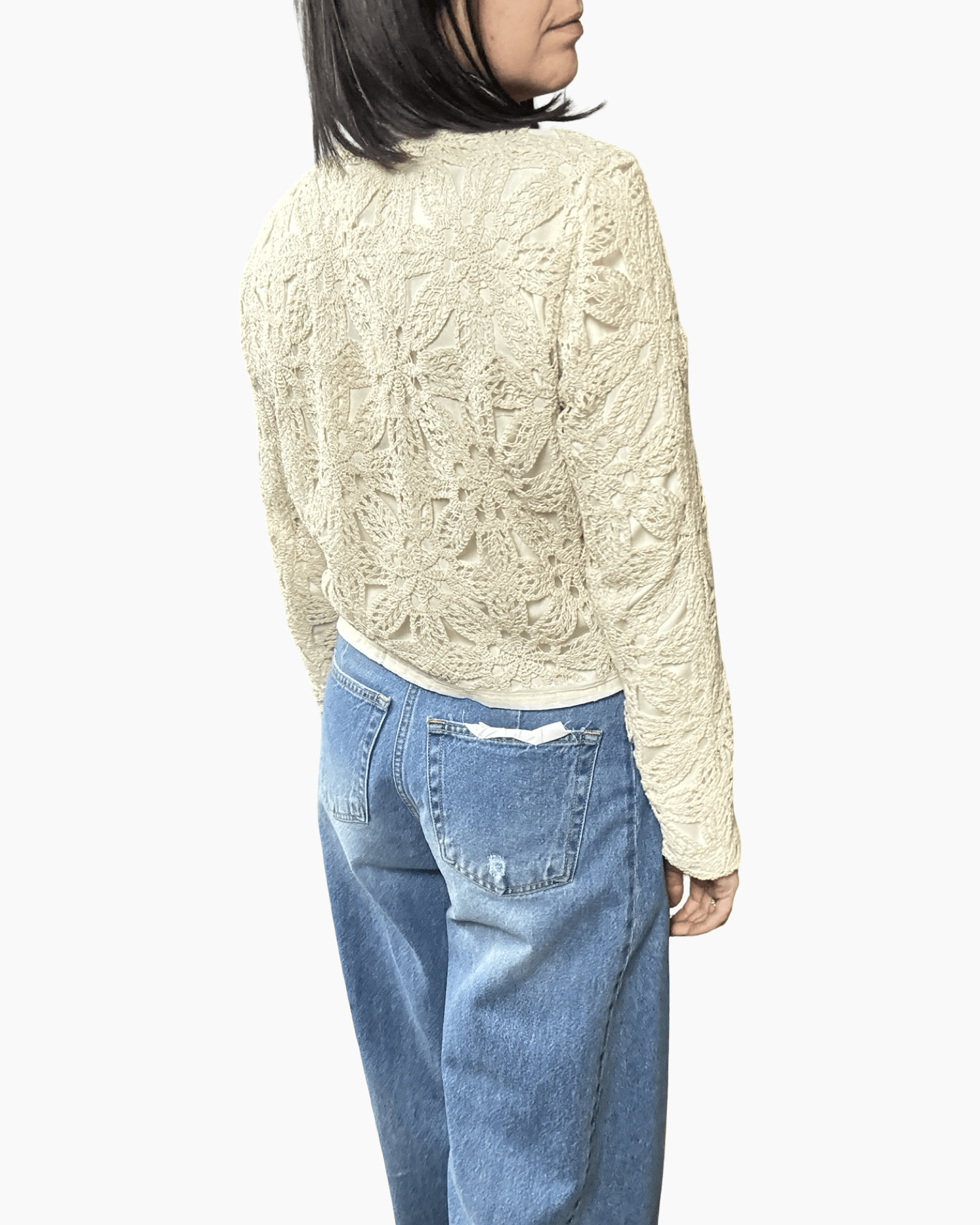 GIACCA IN PIZZO MACRAME' CON ALAMARI - XE BLU ABBIGLIAMENTO