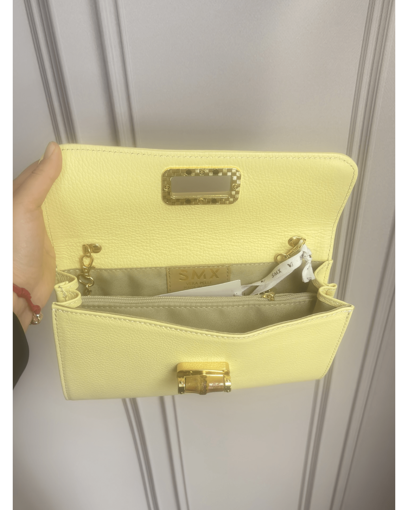 POCHETTE CON CHIUSURA IN BAMBU' SUSY MIX - XE BLU ABBIGLIAMENTO