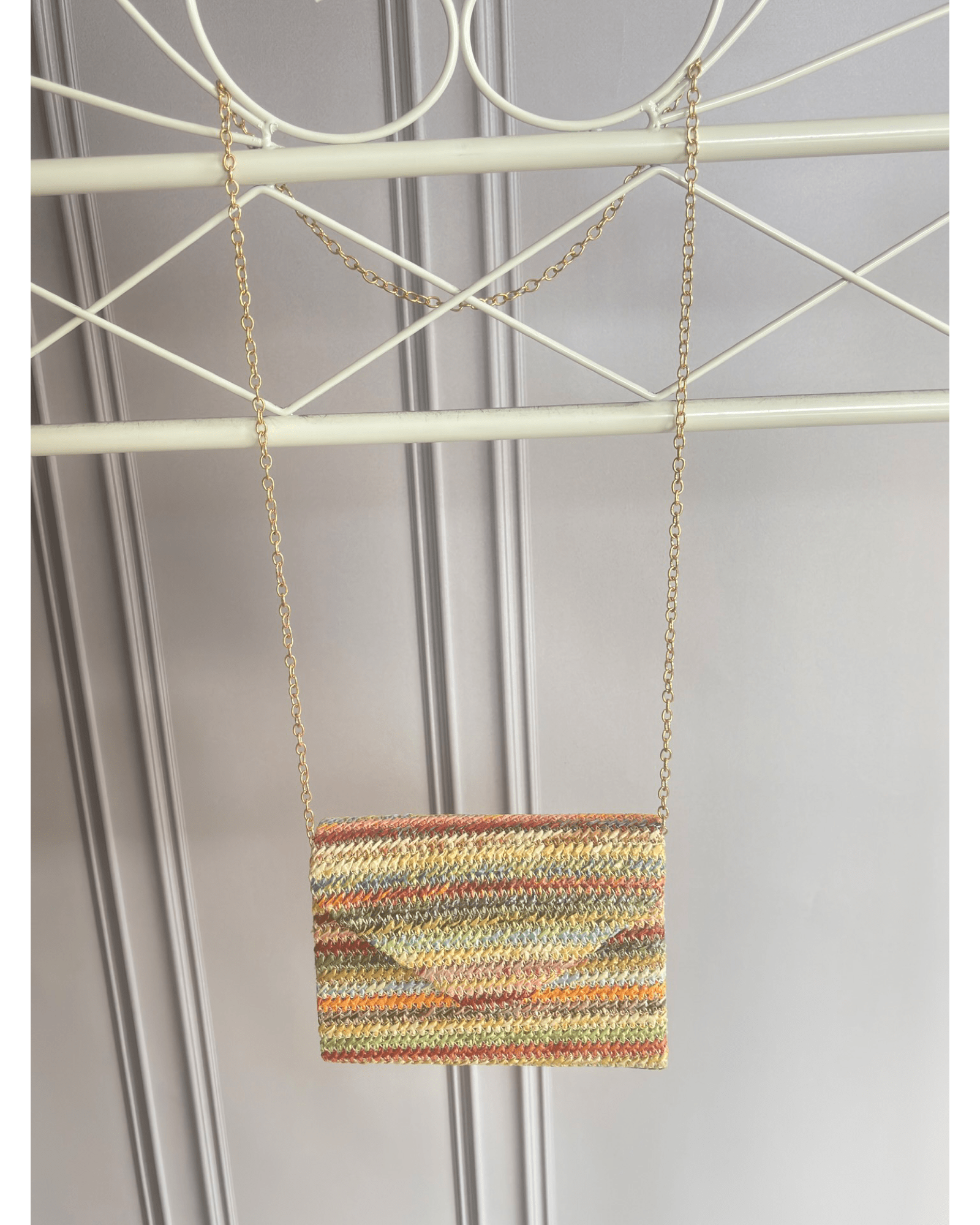 POCHETTE IN RAFFIA MULTICOLOR - XE BLU ABBIGLIAMENTO