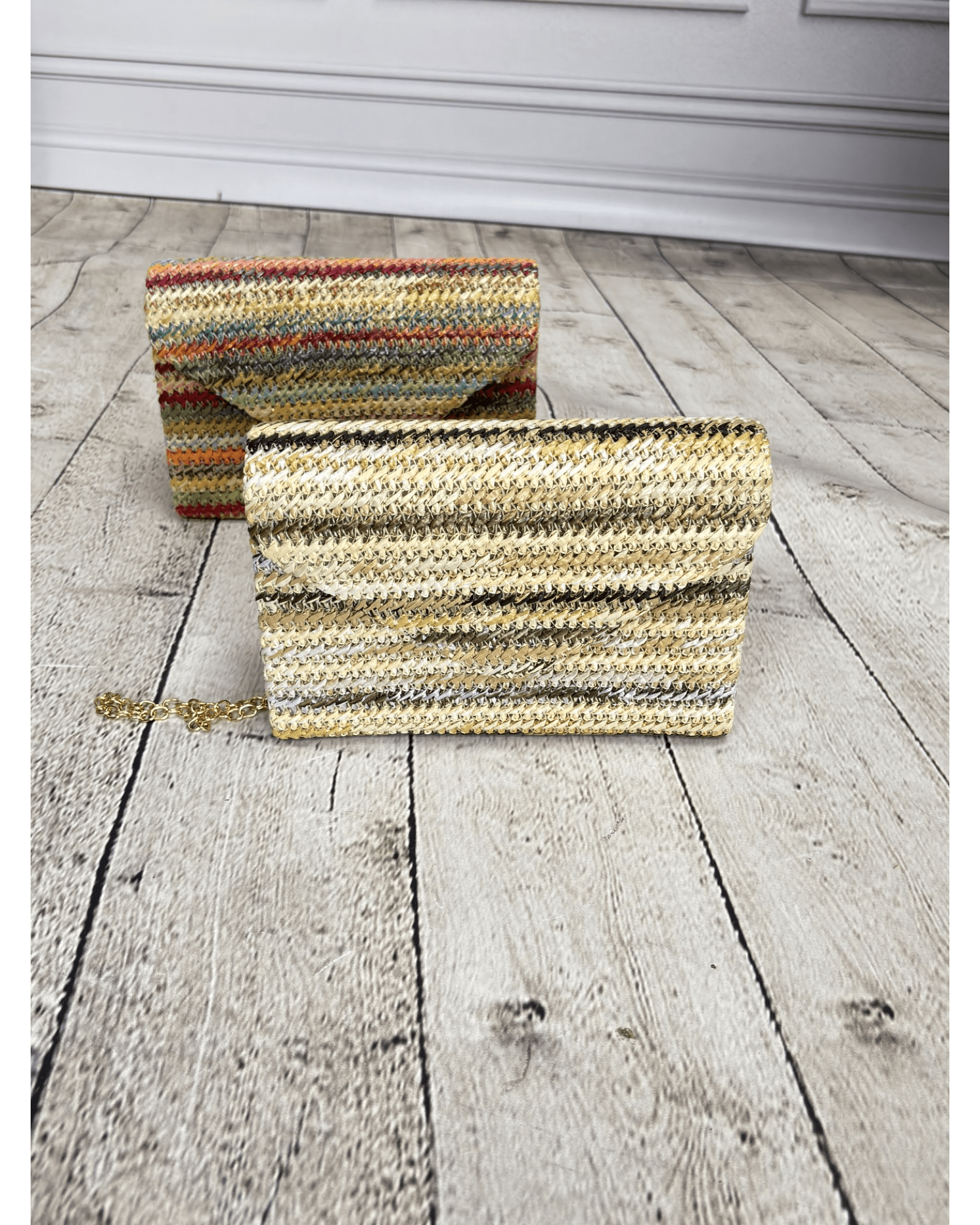 POCHETTE IN RAFFIA MULTICOLOR - XE BLU ABBIGLIAMENTO