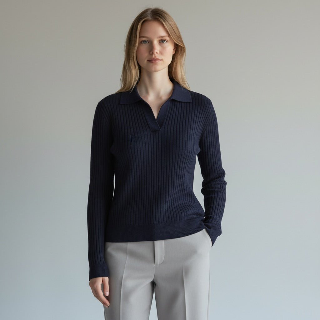 POLO A COSTE HAVEONE - XE BLU Abbigliamento Donna