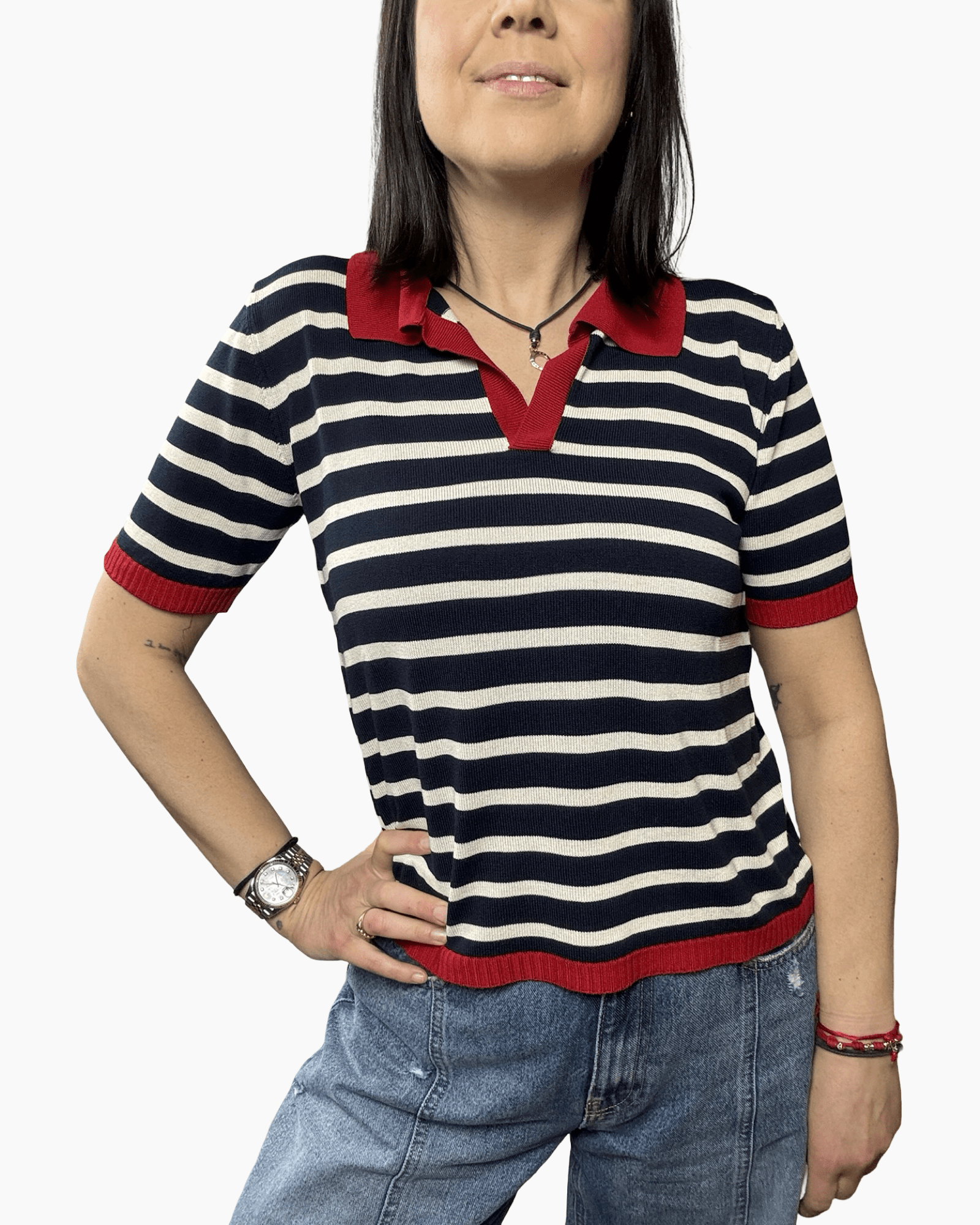 POLO A RIGHE SUSY MIX - XE BLU ABBIGLIAMENTO