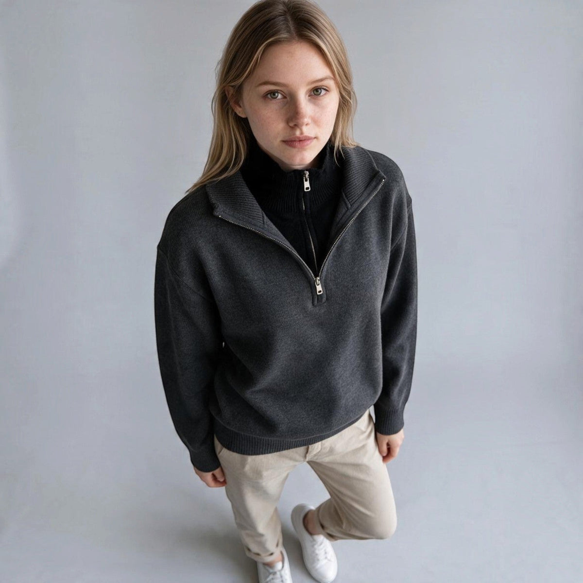 POLO DOPPIA ZIP SUSY MIX - XE BLU Abbigliamento Donna