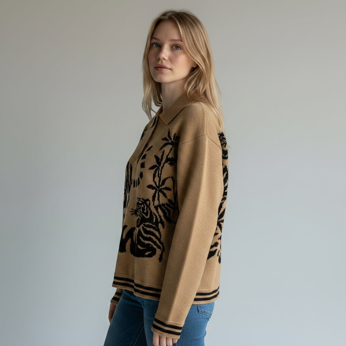 POLO STAMPA VICOLO - XE BLU Abbigliamento Donna