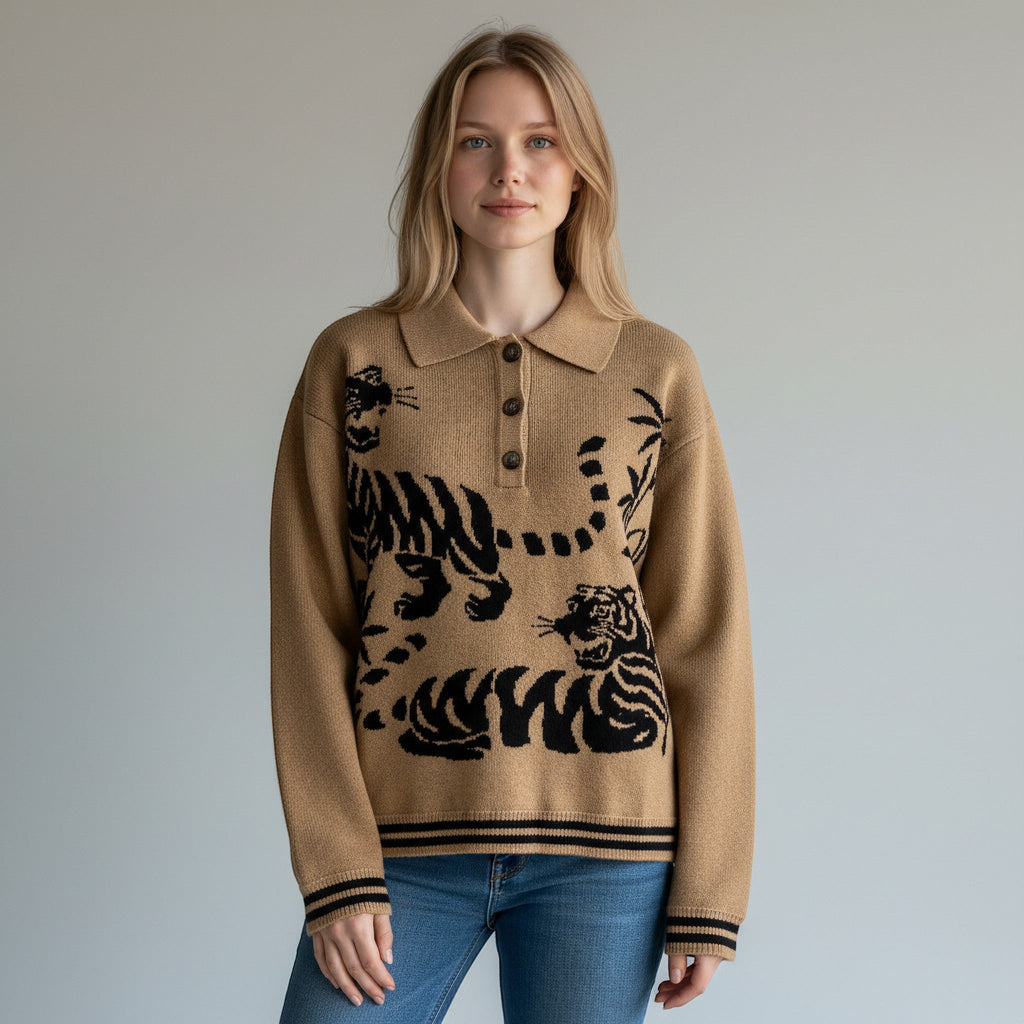 POLO STAMPA VICOLO - XE BLU Abbigliamento Donna
