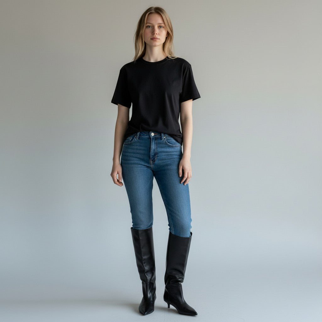 STIVALE TACCO BASSO SUSY MIX - XE BLU Abbigliamento Donna