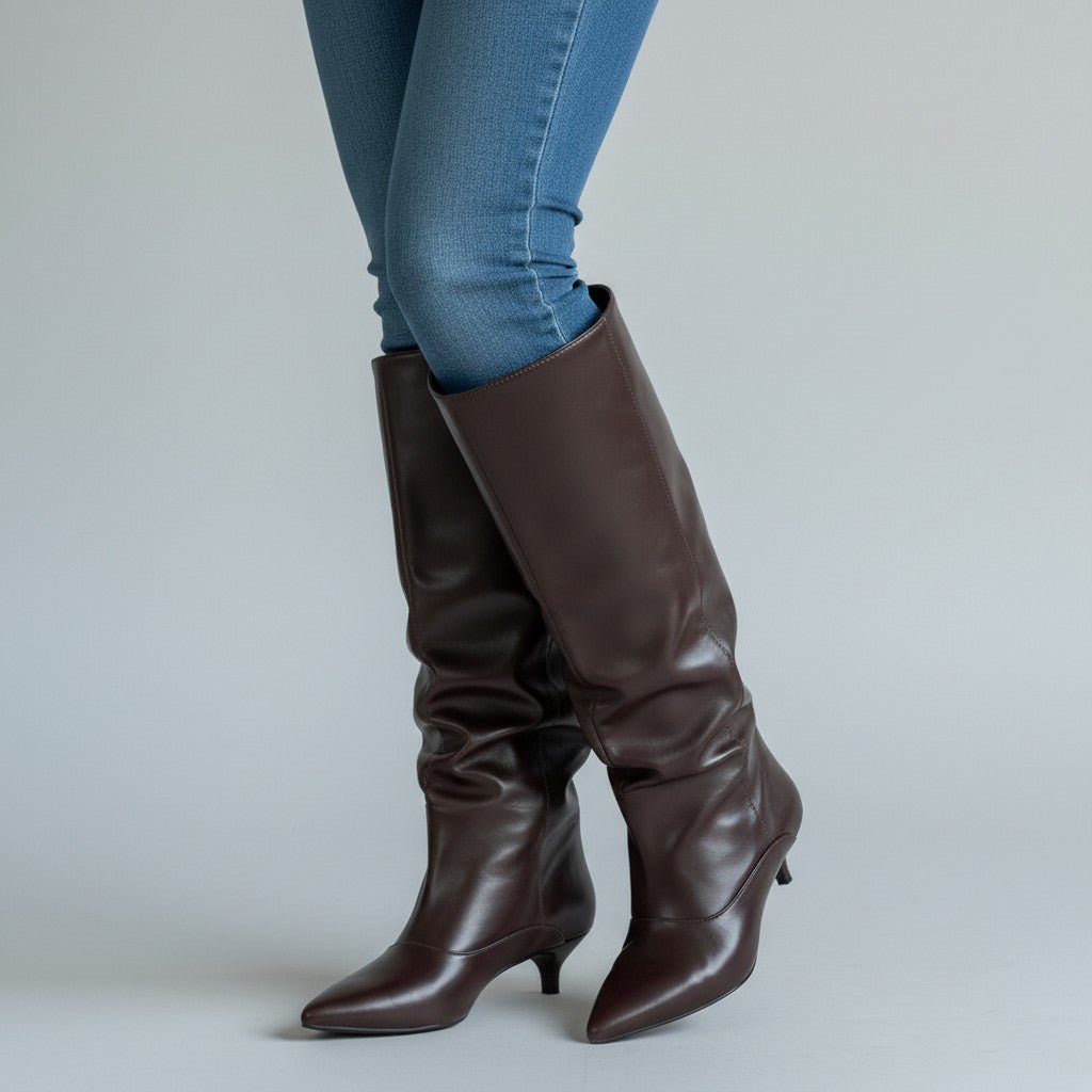 STIVALE TACCO BASSO SUSY MIX - XE BLU Abbigliamento Donna