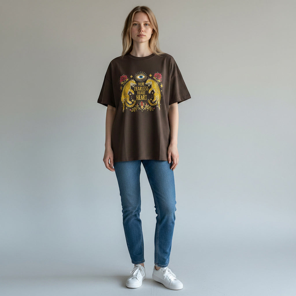 T-SHIRT 2 TIGRI VICOLO - XE BLU Abbigliamento Donna