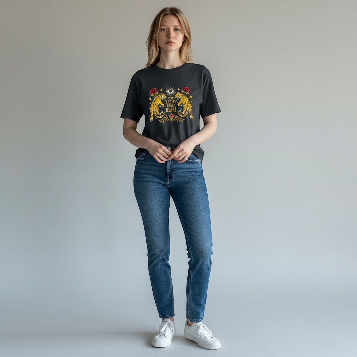 T-SHIRT 2 TIGRI VICOLO - XE BLU Abbigliamento Donna