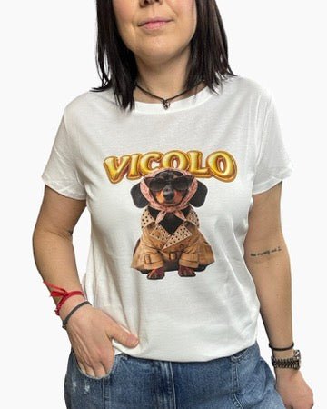T - SHIRT BASSOTTO FOULARD VICOLO - XE BLU ABBIGLIAMENTO