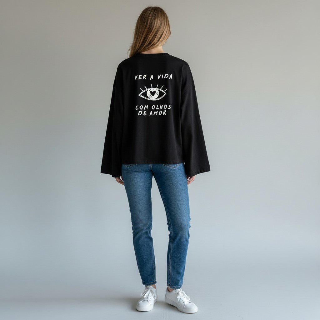 T-SHIRT MANICA SVASATA CON OCCHIO VICOLO - XE BLU Abbigliamento Donna