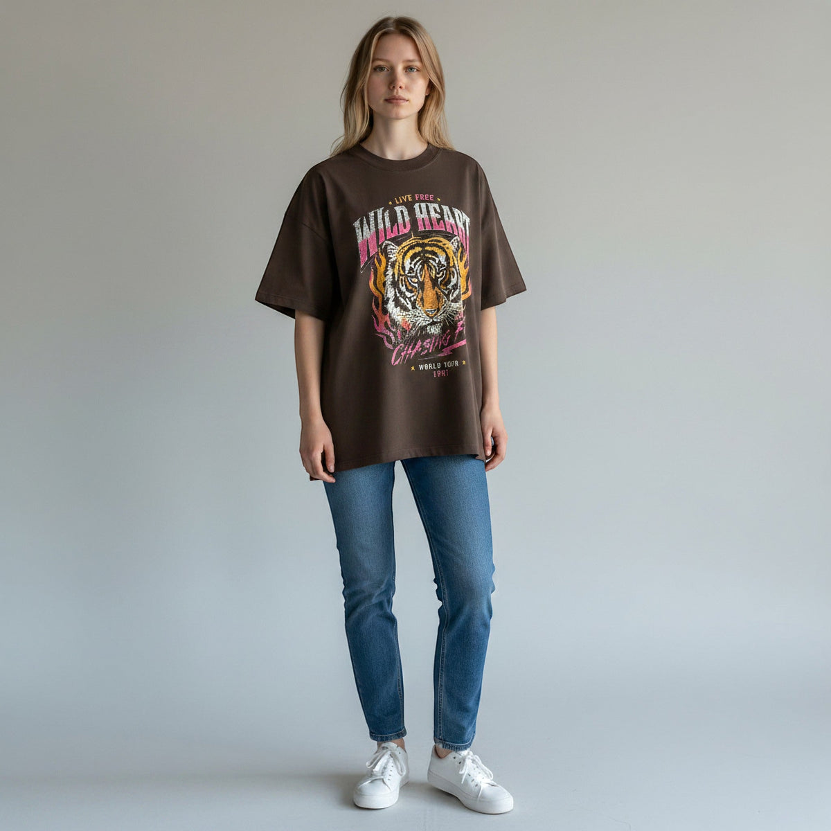 T-SHIRT TIGRE VICOLO - XE BLU Abbigliamento Donna