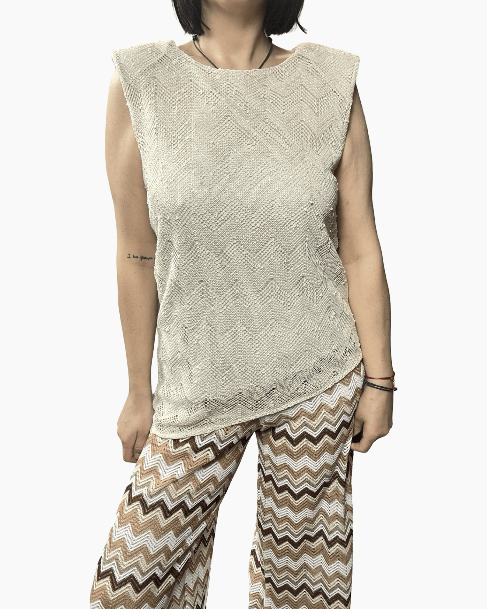 TOP SBIEGO IN PIZZO CON MICROPAILLETTES SUSY MIX - XE BLU ABBIGLIAMENTO