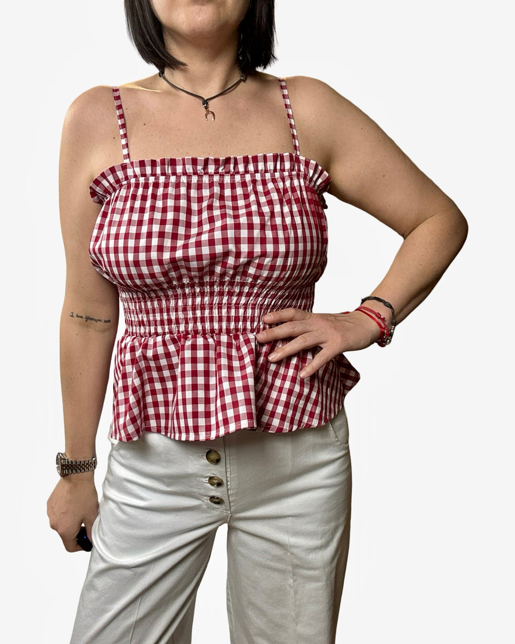 TOP VICHY VICOLO - XE BLU ABBIGLIAMENTO