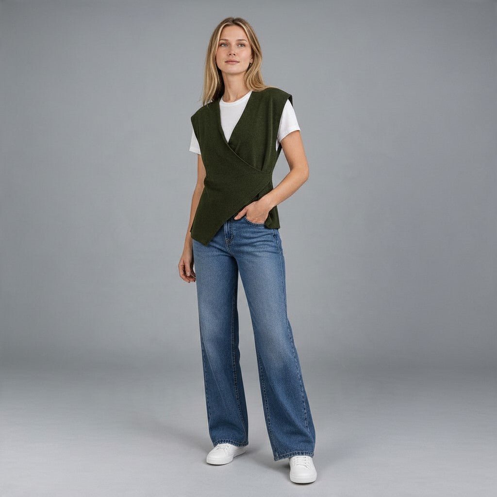 GILET INCROCIATO SUSY MIX - XE BLU Abbigliamento Donna